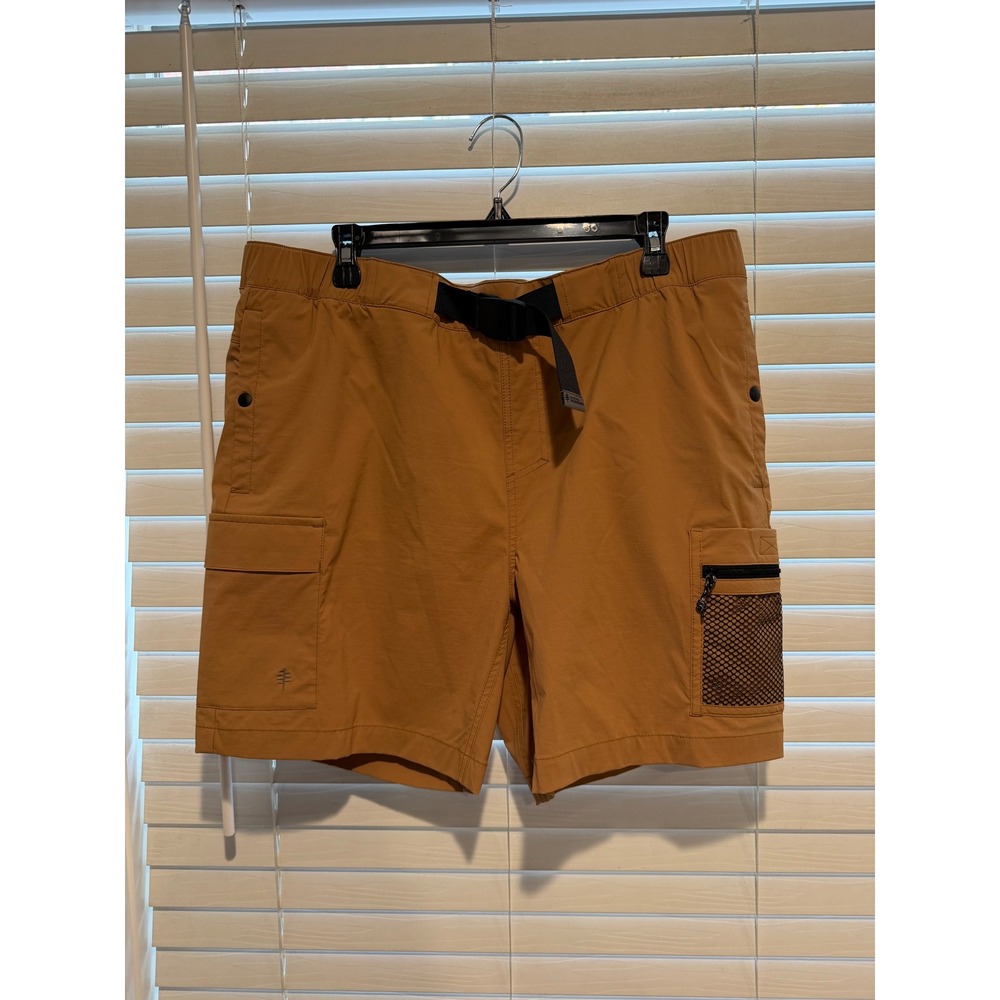 Royal Robbins Men's Active Fit Nylon Cargo Shorts Tan Size 36/7 Belted Quick Dry
